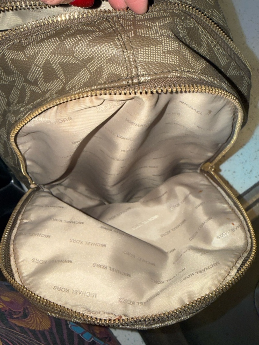 Michael Kors Tan/Brown Signature Logo Mini Backpack - Picture 5 of 6